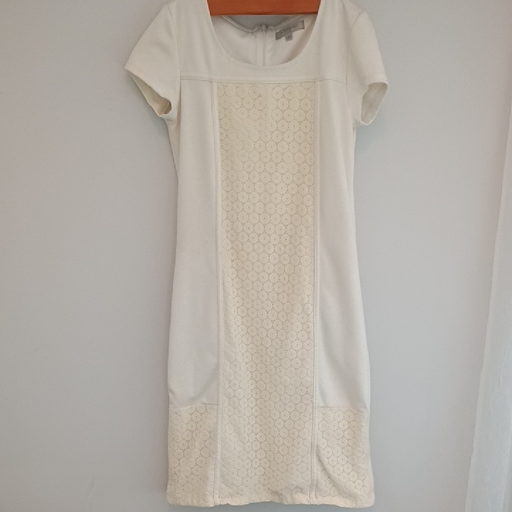 Elegant White Lace Panel Dress